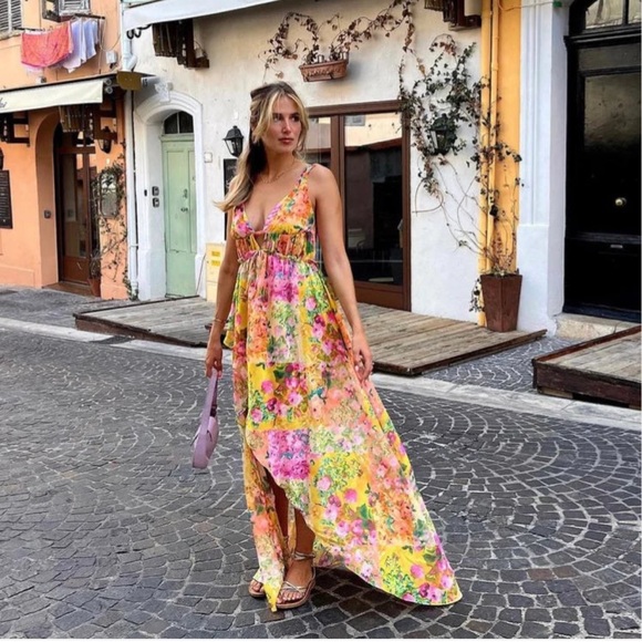 For love and lemons Madison floral high low maxi dress - Picture 4 of 12